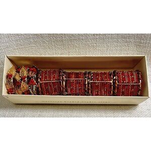 Pier 1 Imports Moroccan Red Beaded Napkin Rings Set Of 4